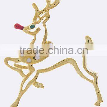 POLISHED REINDEER ORNATE BROOCH