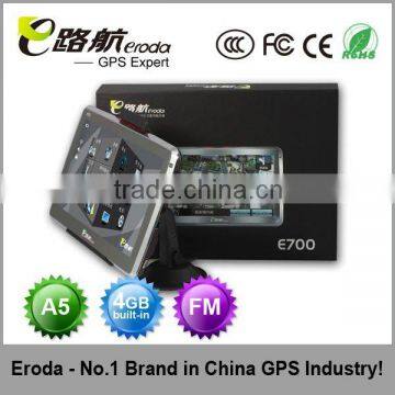 HOT selling7 "inch ERODA GPS NAVIGATION E700 TV(DVB-T,ISDB-T)(Optional),AVIN,FM Transmitter