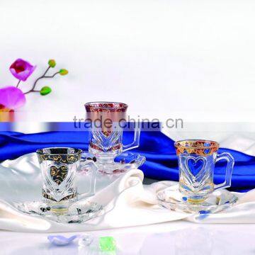 High quality glass cup and saucer set
