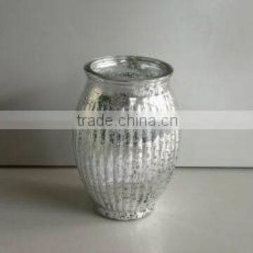 SILVER GLASS VASE SUITABLE FOR HOME DECORATION