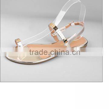 CX303 ladies best flat sandals with glossy ornament