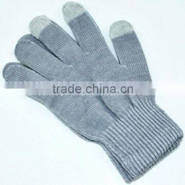 blank acrylic knitted touch screen magic glove