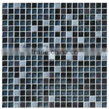 Stone Glass Tile collection-15x15mm clear glass mix stone tile, bath and backsplash glass wall and floor tile ESSZGS096