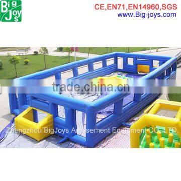 Hot sale games inflatable soap football field inflatable soccer field