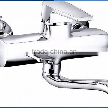 Classic Single Whole Zinc Handle Brass Body Kitchen Faucet MARTI Wall Mouned Chrome Plating Kitchen Mixer