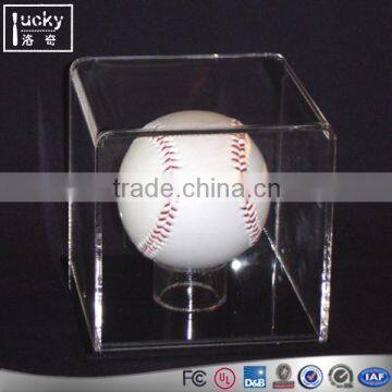 Factory manufacture crystal baseball display box /case with volleyball display holder size 5