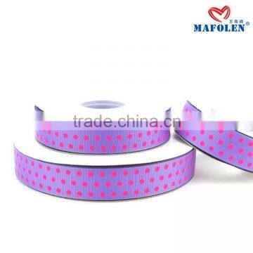 Hot Pink Polka Dots Printed Grosgrain Ribbons for Gift Packing photo-2