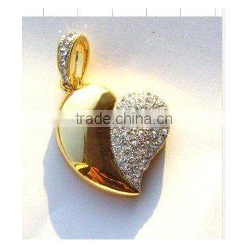 Hot !!! jewelry heart pendrive in different color