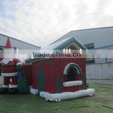 2016 Hot Sale Amazing Christmas Inflatable Castle Bouncer Santa House For Hot Sale