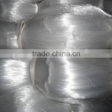 Double knotted white fishing net with good quality and shiny color