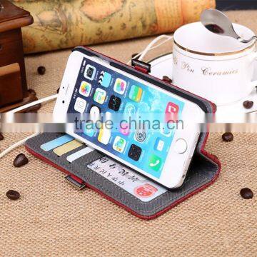 2015 New Design Luxury Wallet Phone Case for Iphone 6 Plus 5.5 Totu Case