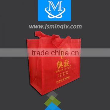 2016 Red Wholesale Non Woven Wine Handle Shopping Tote Bag