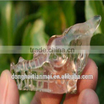 New Natural Clear Quartz Crystal Carving Dragon Skull,Quartz Crystal Dragon Head