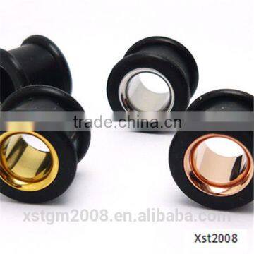 wholesale tunnel double stainless steel silicone ear piercing