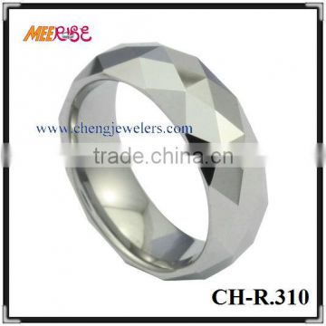 China high quality faceted tungsten pair engagement ring