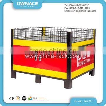 Supermarket Exhibition Stand Promotion Table with Guardrail