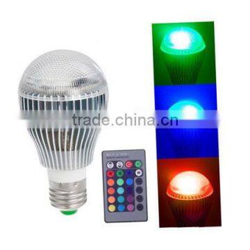 E27 RGB LED Lamp Light Bulb 16 Colors Changing 9W Magic + IR Remote Control CJ-RGBQPD-020 photo-2