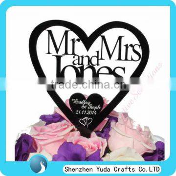 Romantic wedding cake toppers love heart cake topper