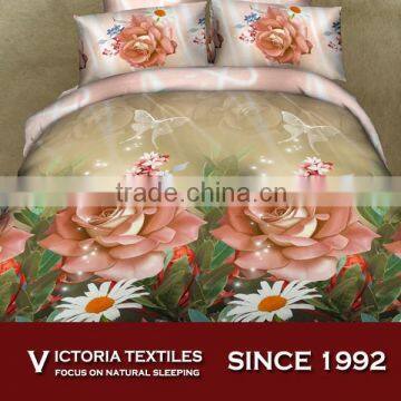 NEW 3d reactive printed microfiber bed linen sets 4 pieces bedding sets