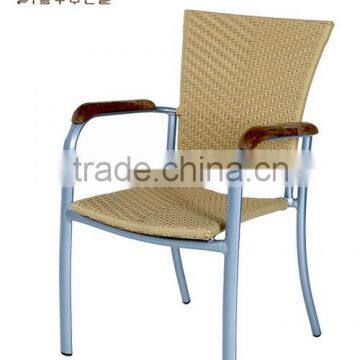 Modern leisure stacking pe rattan chair outdoor wicker furniture