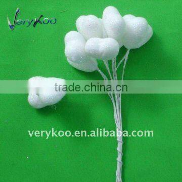 White Heart Shaped Styrofoam pick (FCK-11650)