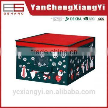 Top saling 80gsm nonwoven fabric paper board Square Kids Christmas series foldable storage box for makeup