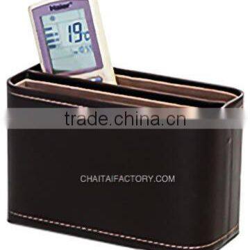 Gift Black Vinyl Faux Leather OFFICE Desk ORGANIZER Valet Tray