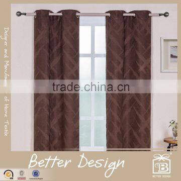 2PCS JACQUARD COATING BLACK OUT CURTAIN PANELS FOR OFFICE ROOM