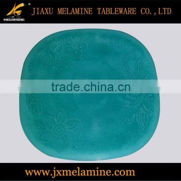 11"melamine green square plate