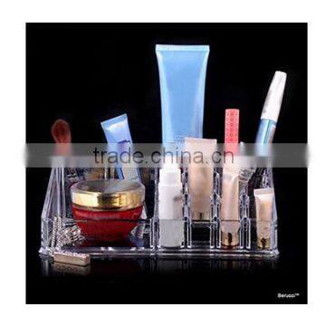 Clear Acrylic Jewelry Makeup Cosmetic Organizer Holder Storage Rectangular Shape Stand