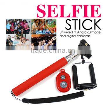 Factory supply wireless bluetooth selfie stick monopod with shutter remote