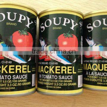 frozen spanish mackerel in tomato sauce 155gX50tins