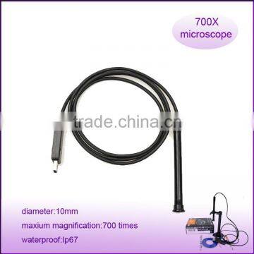 mini protable dia 10mm waterproof handheld usb Digital video microscope driver 700X
