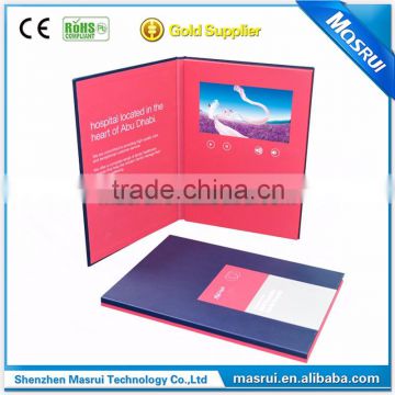 Custom Paper Material Lcd Greeting Card Type Launch Event Video Brochure