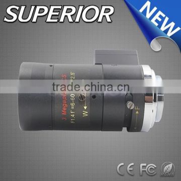 f1.4 manual focus ir filter HD3mp cctv lens 6-60mm varifocal lens auto aperture cctv camera optical lens