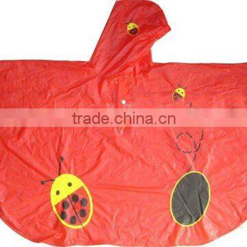 pvc waterproof rain poncho for children