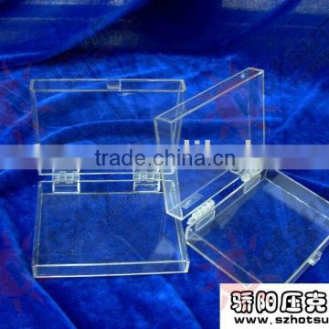 clear acrylic name card box with a lid