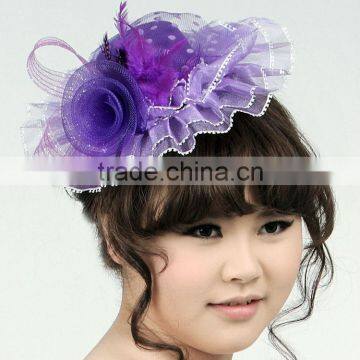 MYLOVE purple flower hat felt fabric fedora hat MLXM009