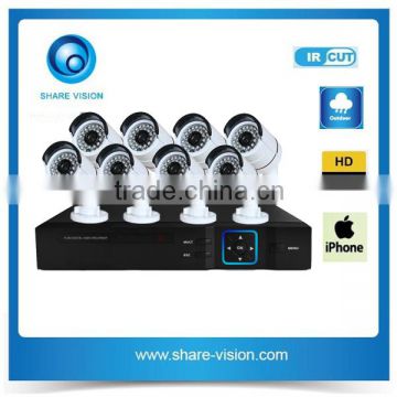 8ch 720p / 1080p outdoor indoor ip camera nvr kit, hotel security equipment