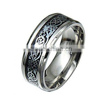 Stainless Steel Glass Face Drawing Ring photo-2