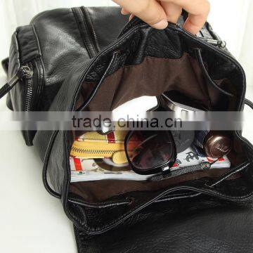 Korean Style 2016 Fashion Custom Wholesale Lady Bag PU Leather Bag for Casual Pop School Backpack photo-4