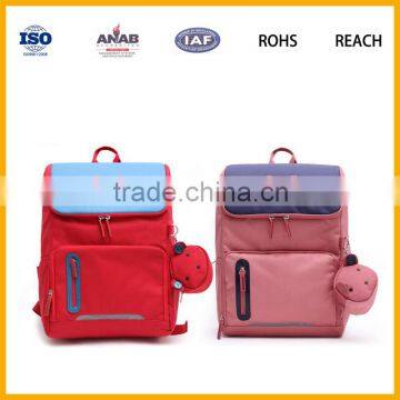 Leading Manufacturer Plain Style Nylon Material Red Young Boys Strong Schoolbag Backpack Leisure Bag