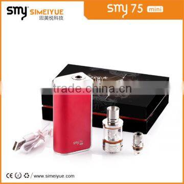 Top quality smy75 mini box mod temperature control Smy75w mini kit Smy75TC box mod vapor