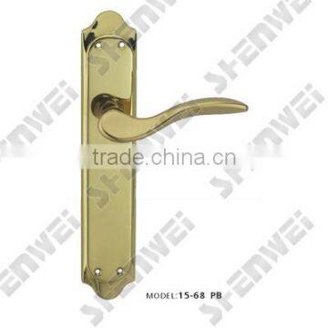 15-68 PB brass door handle on plate