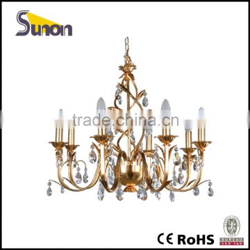 SD0999/8 Gold Foil Crystal Chandelier/ Simple Chandelier For Hotel Decorative/Jiangmen Factory Ceiling Lamp