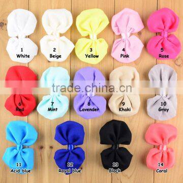 Chiffon Fabric Hair Bows Tie Wholesale Hair Pin Chiffon Bow Flowers photo-2