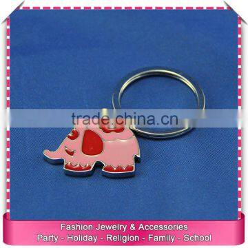 Custom made metal keychains, low price animal elephant keychain