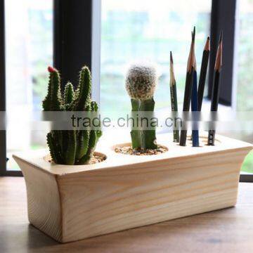Wood Home Flowerpot Craft,cactus Wooden Craft,fleshy Flower Pot photo-3