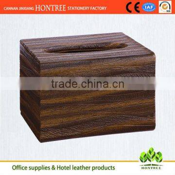 stylish wood grain tissue box for hotel