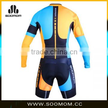 2016 New Men's Breathable & quick dry OEM ODM Long Sleeve TT suit Skinsuit Cycling Kit for club team and professional team